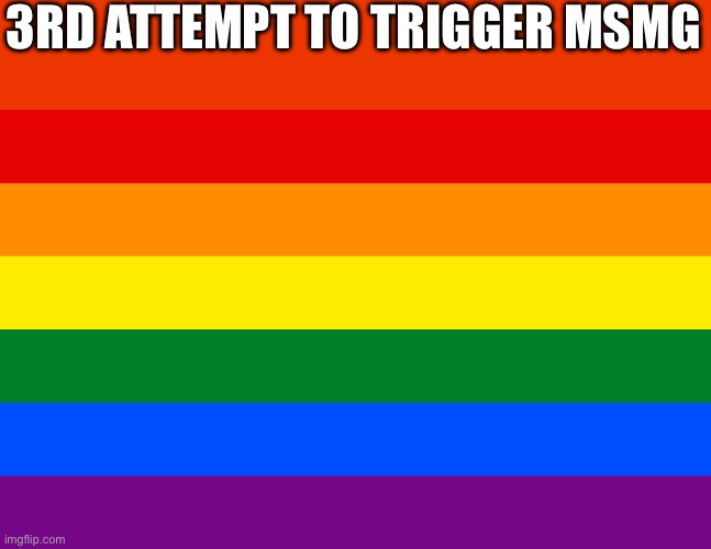 Pride flag | 3RD ATTEMPT TO TRIGGER MSMG | image tagged in pride flag | made w/ Imgflip meme maker