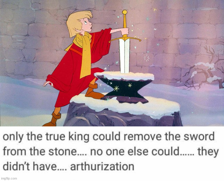 image tagged in sword in the stone | made w/ Imgflip meme maker