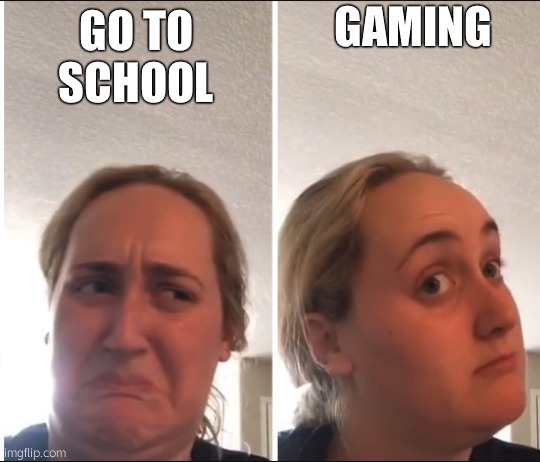 Game dont go to school frick your parents | GAMING; GO TO SCHOOL | image tagged in school is the worst | made w/ Imgflip meme maker
