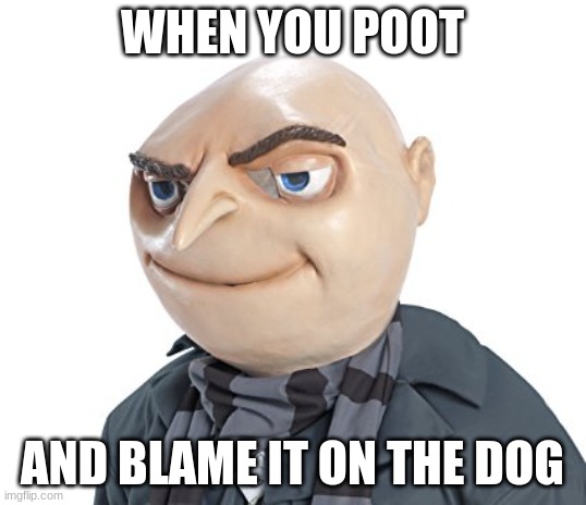 it wasn't me | WHEN YOU POOT; AND BLAME IT ON THE DOG | image tagged in i will stuff you all in the crust | made w/ Imgflip meme maker