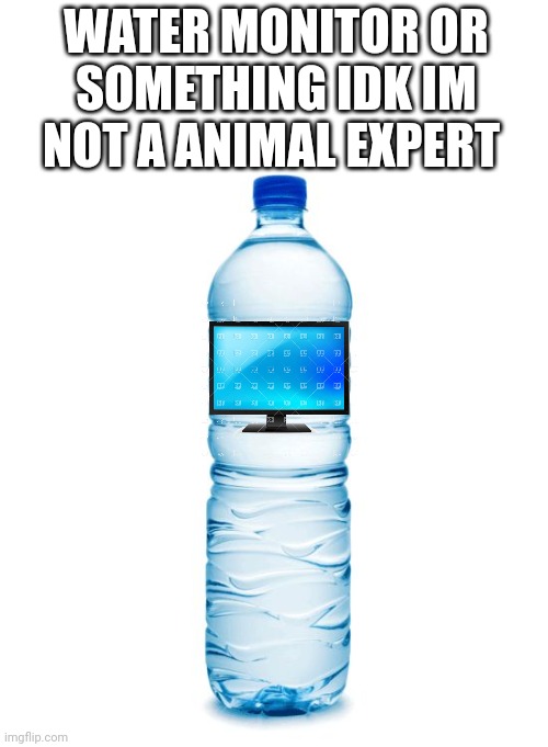 water bottle  | WATER MONITOR OR SOMETHING IDK IM NOT A ANIMAL EXPERT | image tagged in water bottle | made w/ Imgflip meme maker