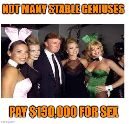 NOT MANY STABLE GENIUSES PAY $130,000 FOR SEX | made w/ Imgflip meme maker