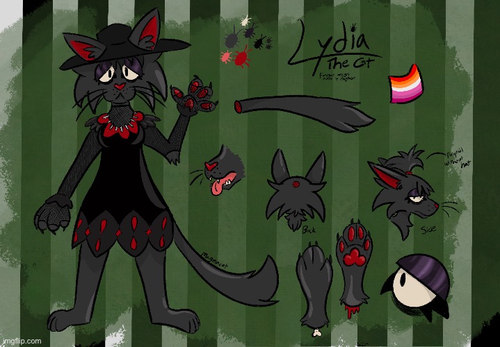 DID I MAKE ANOTHER FURSONA?? YES YES I DID (Art by me, concept based on Lydia Deetz) | made w/ Imgflip meme maker