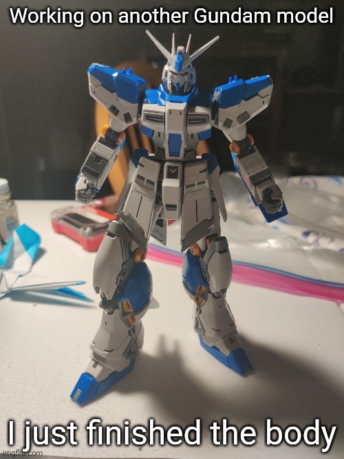 Apparently real grade is higher than master grade. I just learned that. | Working on another Gundam model; I just finished the body | made w/ Imgflip meme maker