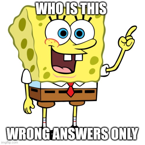 SPONGEBOB SPONGEBOB | WHO IS THIS; WRONG ANSWERS ONLY | image tagged in spongebob spongebob | made w/ Imgflip meme maker