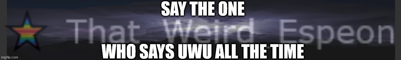 SAY THE ONE WHO SAYS UWU ALL THE TIME | made w/ Imgflip meme maker