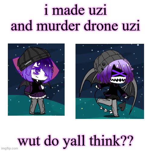 Uzi from Murder Drones | i made uzi and murder drone uzi; wut do yall think?? | image tagged in gacha club,murder drones | made w/ Imgflip meme maker
