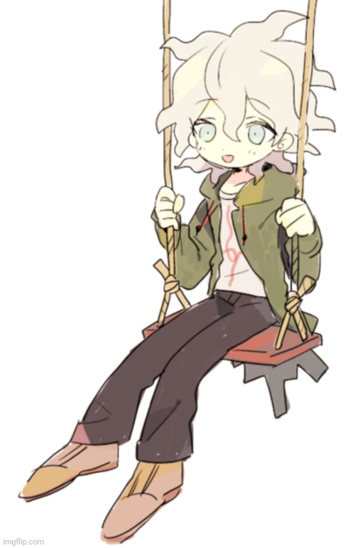 Nagito on a swing | image tagged in nagito on a swing | made w/ Imgflip meme maker