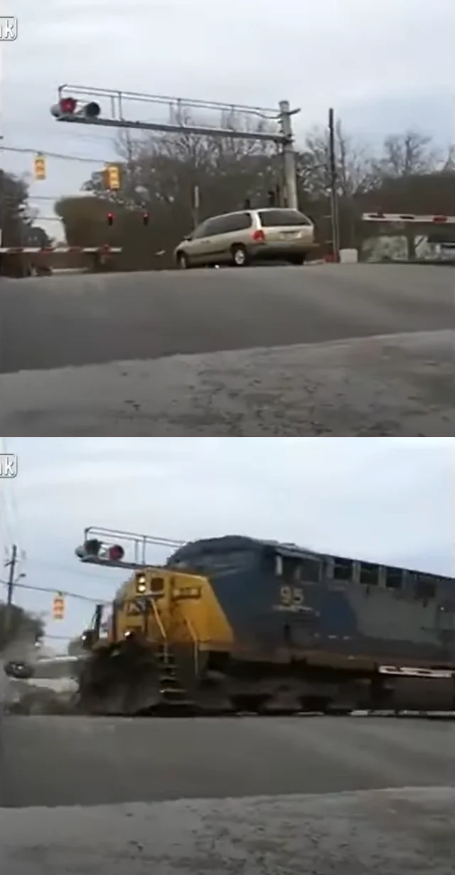 Train Hits A Minivan Blank Meme Template