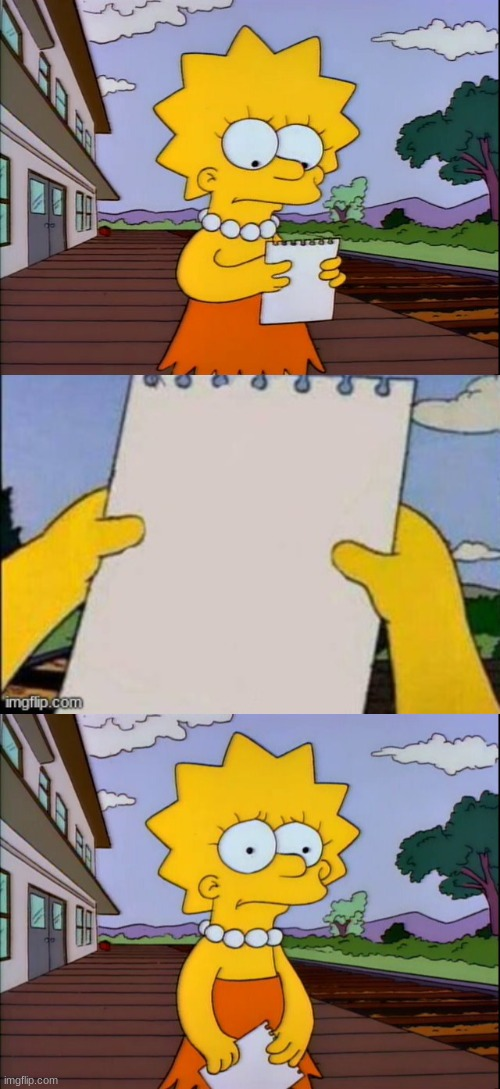 High Quality Lisa Reads Blank Note At Train Station Sharper Version Blank Meme Template