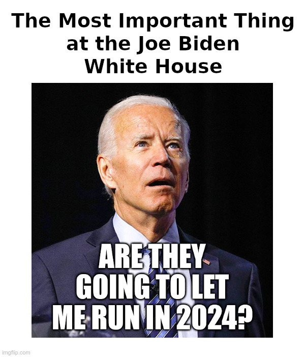 The Most Important Thing at the Joe Biden White House | image tagged in joe biden,agenda,election 2024 | made w/ Imgflip meme maker
