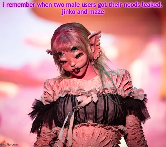 mel | i remember when two male users got their noods leaked.
jinko and maze | image tagged in mel | made w/ Imgflip meme maker