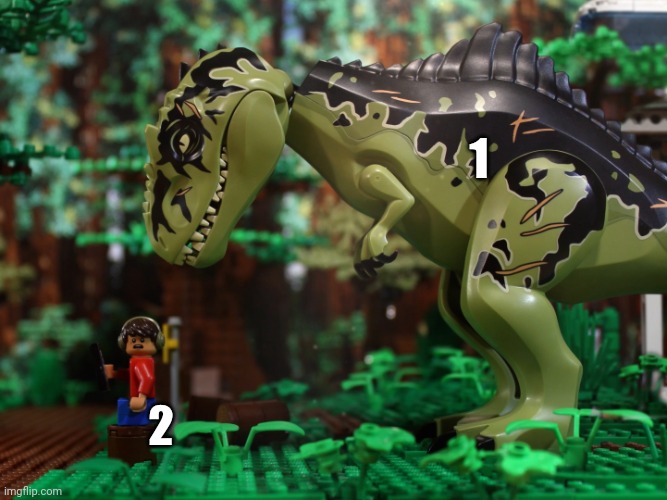 https://imgflip.com/memegenerator/452694952/Giga-behind-Hudson-Harper | 1; 2 | image tagged in giga behind hudson harper,lego,jurassic world dominion | made w/ Imgflip meme maker