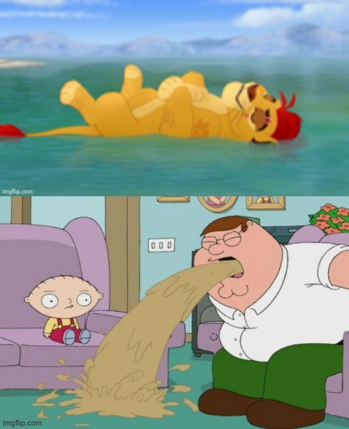 image tagged in useless waste,peter griffin vomit | made w/ Imgflip meme maker
