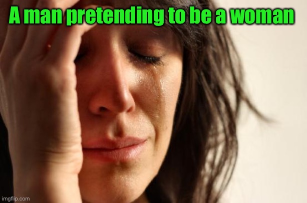 First World Problems Meme | A man pretending to be a woman | image tagged in memes,first world problems | made w/ Imgflip meme maker