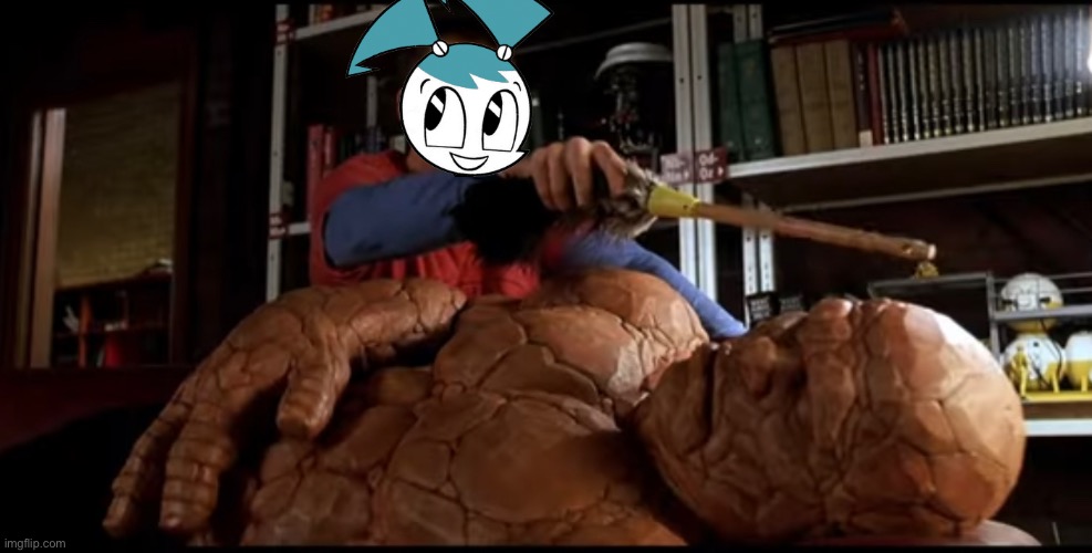 Jenny Wakeman gives payback to the Thing | image tagged in mlaatr,jenny wakeman,fantastic four | made w/ Imgflip meme maker