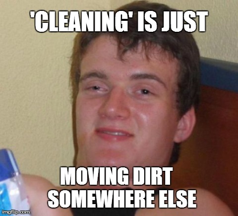10 Guy Meme | 'CLEANING' IS JUST MOVING DIRT   SOMEWHERE ELSE | image tagged in memes,10 guy,AdviceAnimals | made w/ Imgflip meme maker