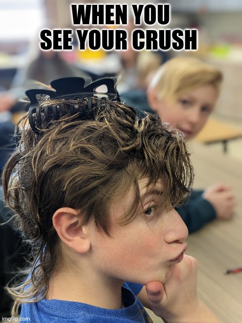 When you see your crush | WHEN YOU SEE YOUR CRUSH | image tagged in love,funny | made w/ Imgflip meme maker