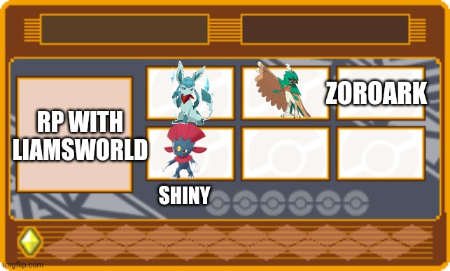 trainer card template 3 | ZOROARK; RP WITH LIAMSWORLD; SHINY | image tagged in trainer card template 3 | made w/ Imgflip meme maker