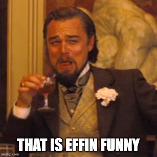 Laughing Leo Meme | THAT IS EFFIN FUNNY | image tagged in memes,laughing leo | made w/ Imgflip meme maker