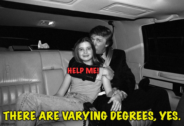 Donald Trump Ivanka | HELP ME! THERE ARE VARYING DEGREES, YES. | image tagged in donald trump ivanka | made w/ Imgflip meme maker