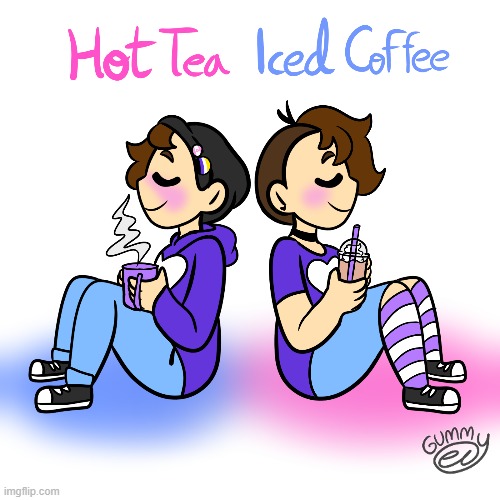 Don't know where to post this lol. <3 | image tagged in coffee,tea,lgbtq,drawing,art | made w/ Imgflip meme maker