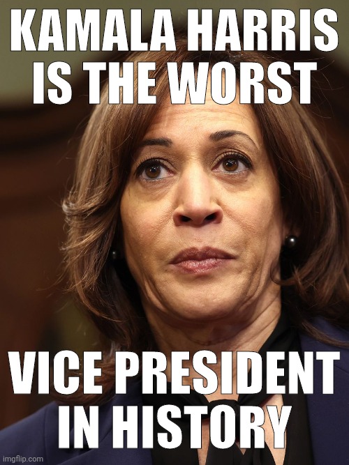 By far. | KAMALA HARRIS IS THE WORST; VICE PRESIDENT IN HISTORY | image tagged in memes | made w/ Imgflip meme maker