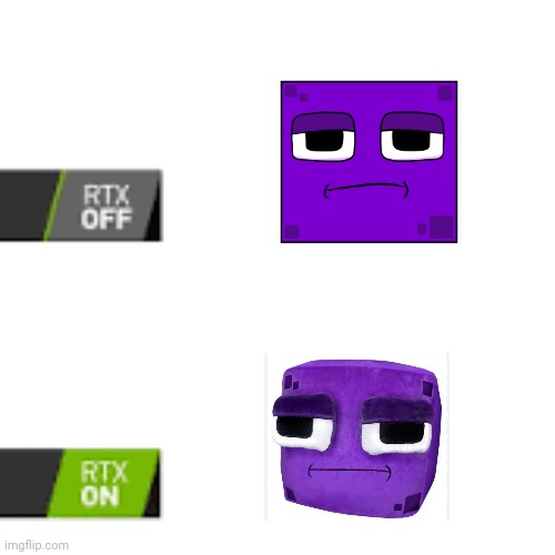 ShapeDude's Mr Square RTX On and Off | image tagged in rtx on and off | made w/ Imgflip meme maker
