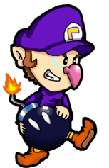 baby Waluigi with Bomb Blank Meme Template