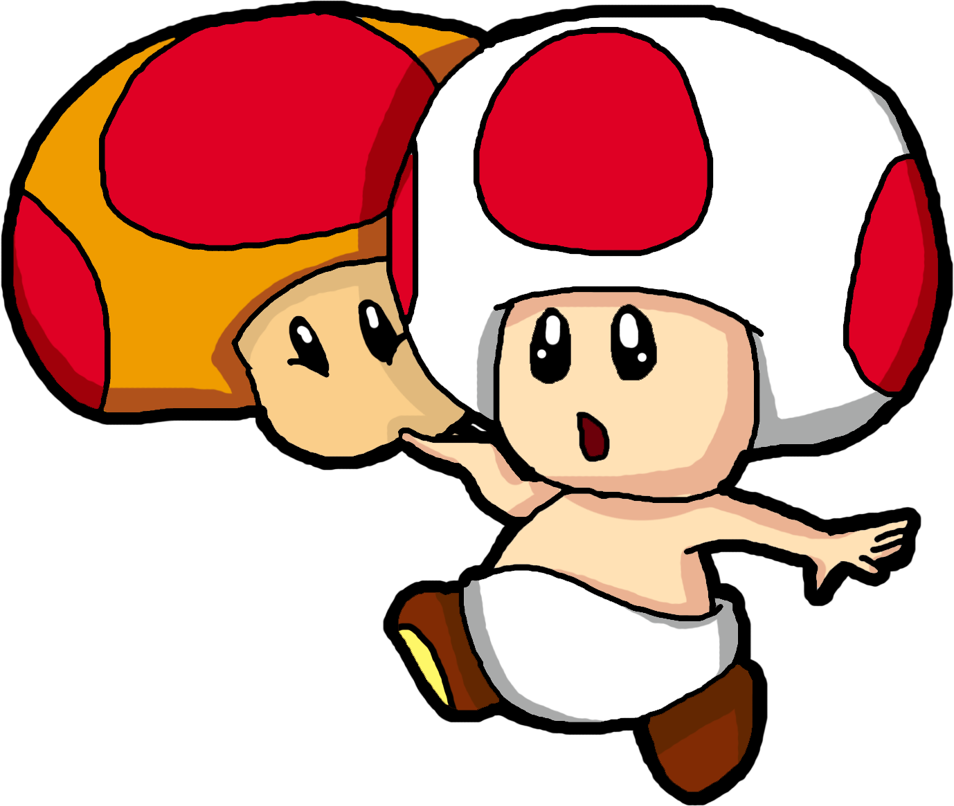 High Quality baby Toad with Mega Mushroom Blank Meme Template