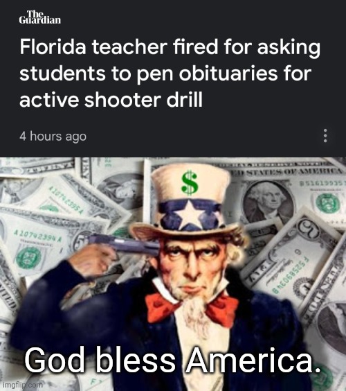God bless America. | image tagged in uncle sam,florida man | made w/ Imgflip meme maker