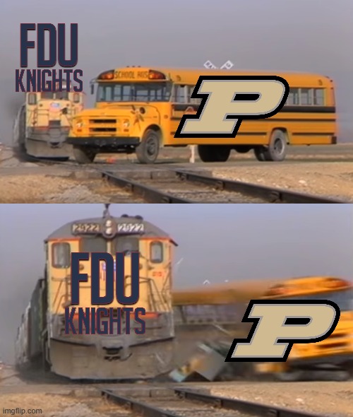 March madness lore | image tagged in a train hitting a school bus | made w/ Imgflip meme maker