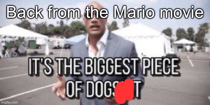 it's the biggest piece of dogshit | Back from the Mario movie | image tagged in it's the biggest piece of dogshit | made w/ Imgflip meme maker
