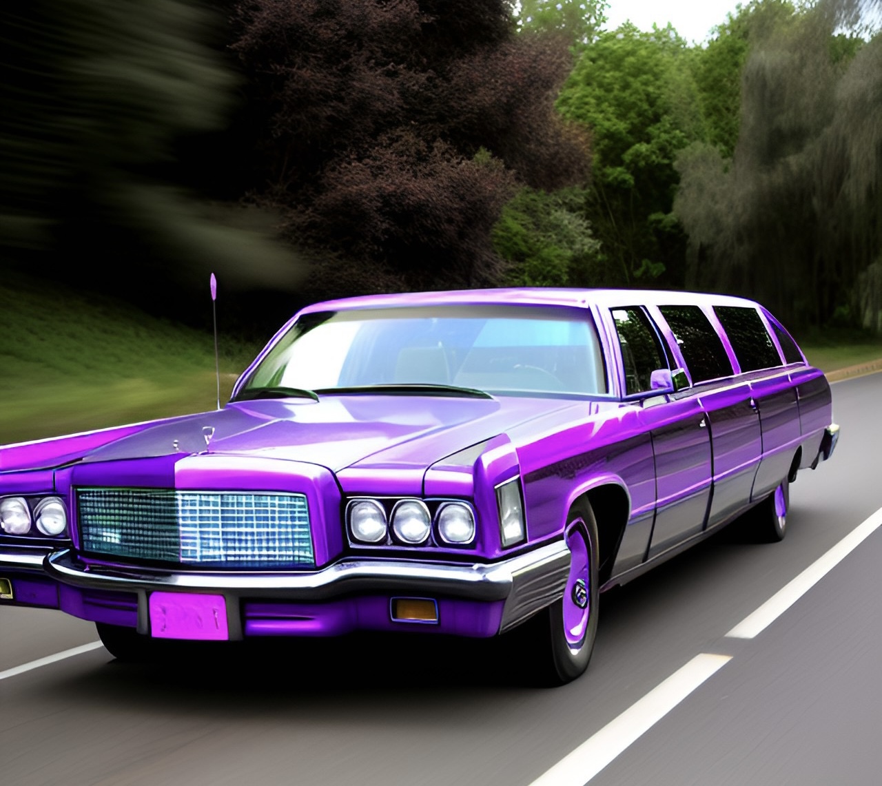 Purple Limousine Blank Meme Template