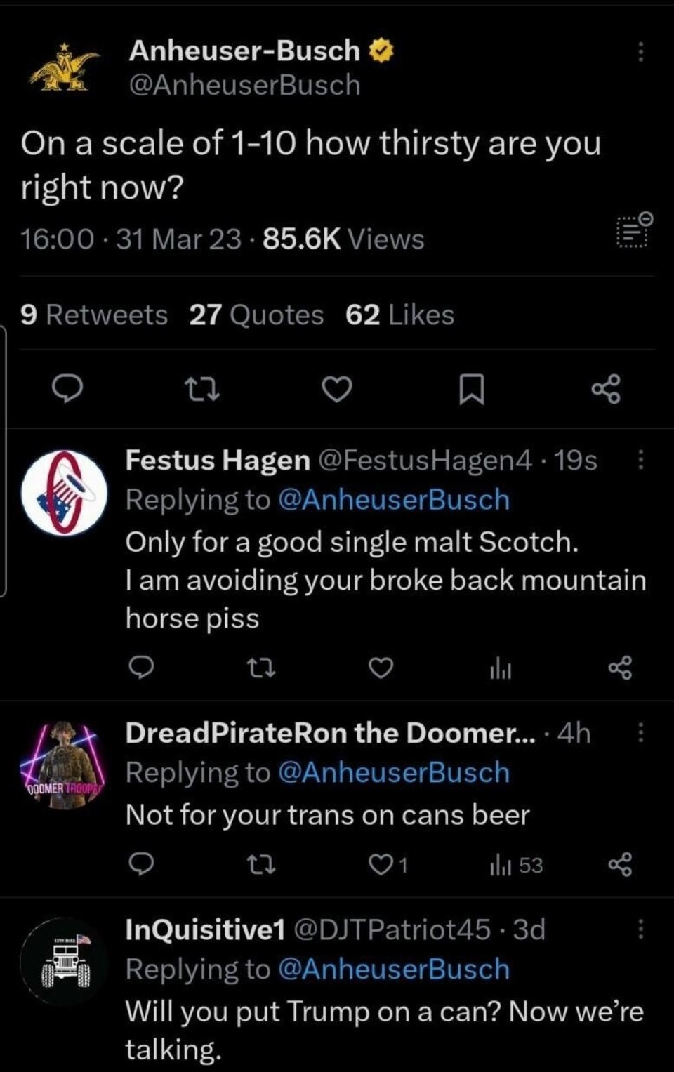 My Buddy Festus Hagen Knocks It Out of the Ballpark | image tagged in festus hagen,anheuser busch,tranhueser busch,horse piss,tired of hearing about transgenders | made w/ Imgflip meme maker