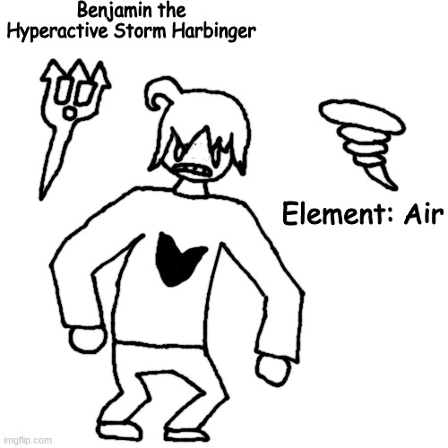 thing for my brother | Benjamin the Hyperactive Storm Harbinger; Element: Air | made w/ Imgflip meme maker