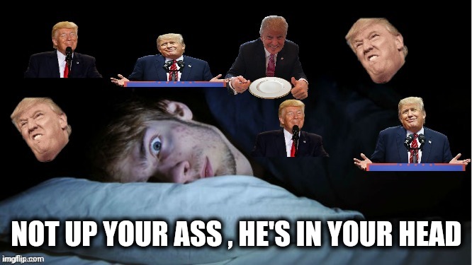 Extreme TDS | NOT UP YOUR ASS , HE'S IN YOUR HEAD | image tagged in extreme tds | made w/ Imgflip meme maker