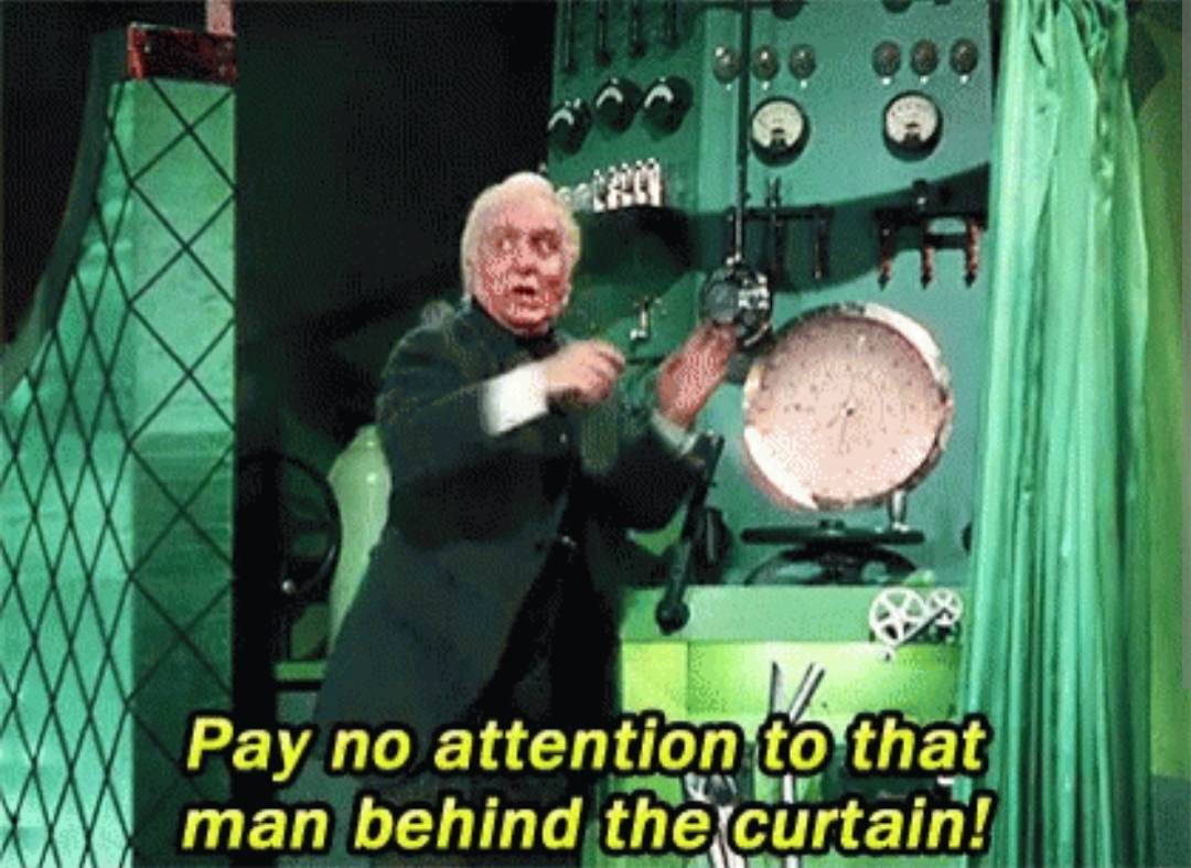 Wizard of Oz - Man behind the Curtain Blank Meme Template