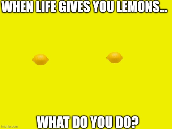 WHEN LIFE GIVES YOU LEMONS... WHAT DO YOU DO? | made w/ Imgflip meme maker