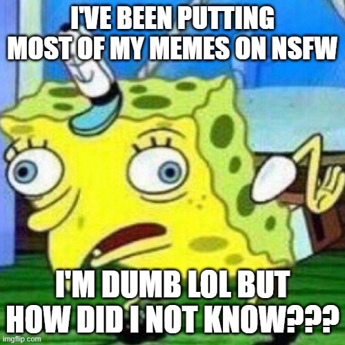 triggerpaul | I'VE BEEN PUTTING MOST OF MY MEMES ON NSFW; I'M DUMB LOL BUT HOW DID I NOT KNOW??? | image tagged in triggerpaul | made w/ Imgflip meme maker