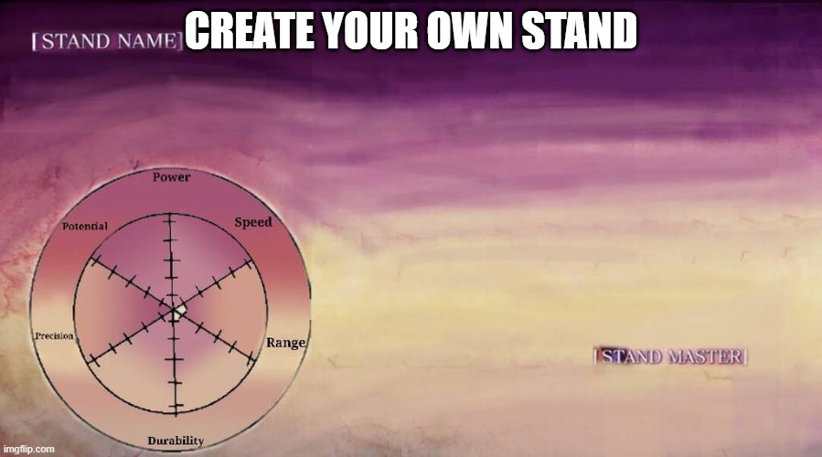 from jjba | CREATE YOUR OWN STAND | image tagged in jojo stand | made w/ Imgflip meme maker