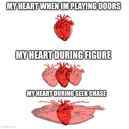 MY HEART WHEN IM PLAYING DOORS; MY HEART DURING FIGURE; MY HEART DURING SEEK CHASE | made w/ Imgflip meme maker