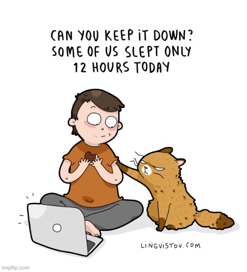 A Cat's Way Of Thinking | image tagged in memes,comics/cartoons,cats,not,enough,sleep | made w/ Imgflip meme maker