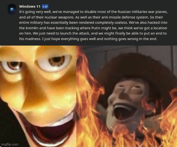 We do a little trolling | image tagged in satanic woody no spacing | made w/ Imgflip meme maker