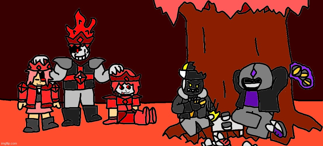 Average day at the Reality Palace when Edgy, his family, and his friends are not decimating AUs | made w/ Imgflip meme maker