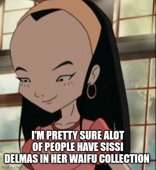 Sissi delmas is probably there | I'M PRETTY SURE ALOT OF PEOPLE HAVE SISSI DELMAS IN HER WAIFU COLLECTION | image tagged in funny memes,cute girl,waifu | made w/ Imgflip meme maker