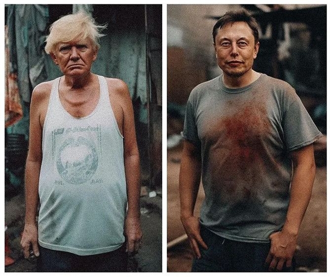 High Quality Trump, Musk poor - take away their money and what have you got? Blank Meme Template