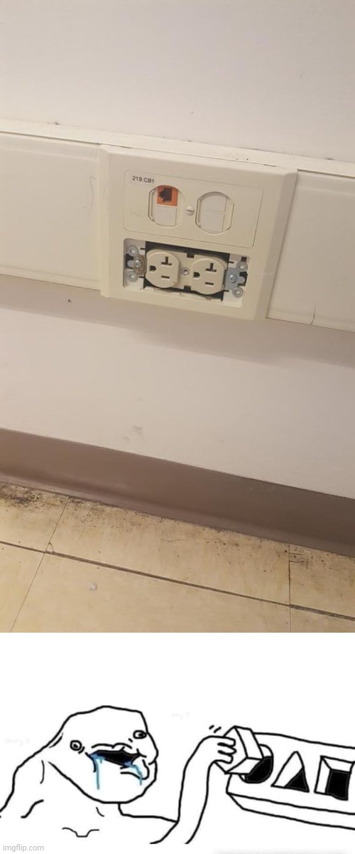 Outlet fail | image tagged in stupid dumb drooling puzzle,outlet,you had one job,design fails,design fail,memes | made w/ Imgflip meme maker