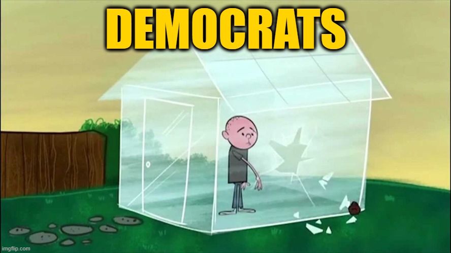 The Glass House People | DEMOCRATS | image tagged in democrats,glass house | made w/ Imgflip meme maker