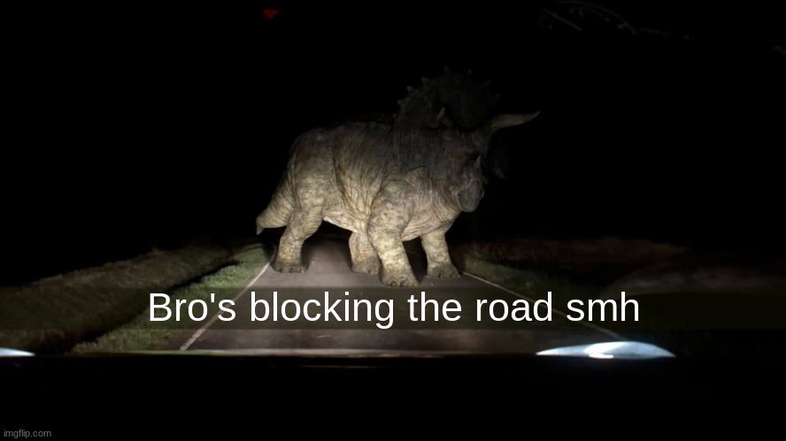 Bro's blocking the road smh | made w/ Imgflip meme maker